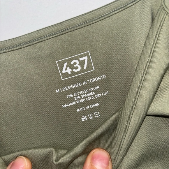 437 Olive Green Women's Crop Top - Picture 3 of 3